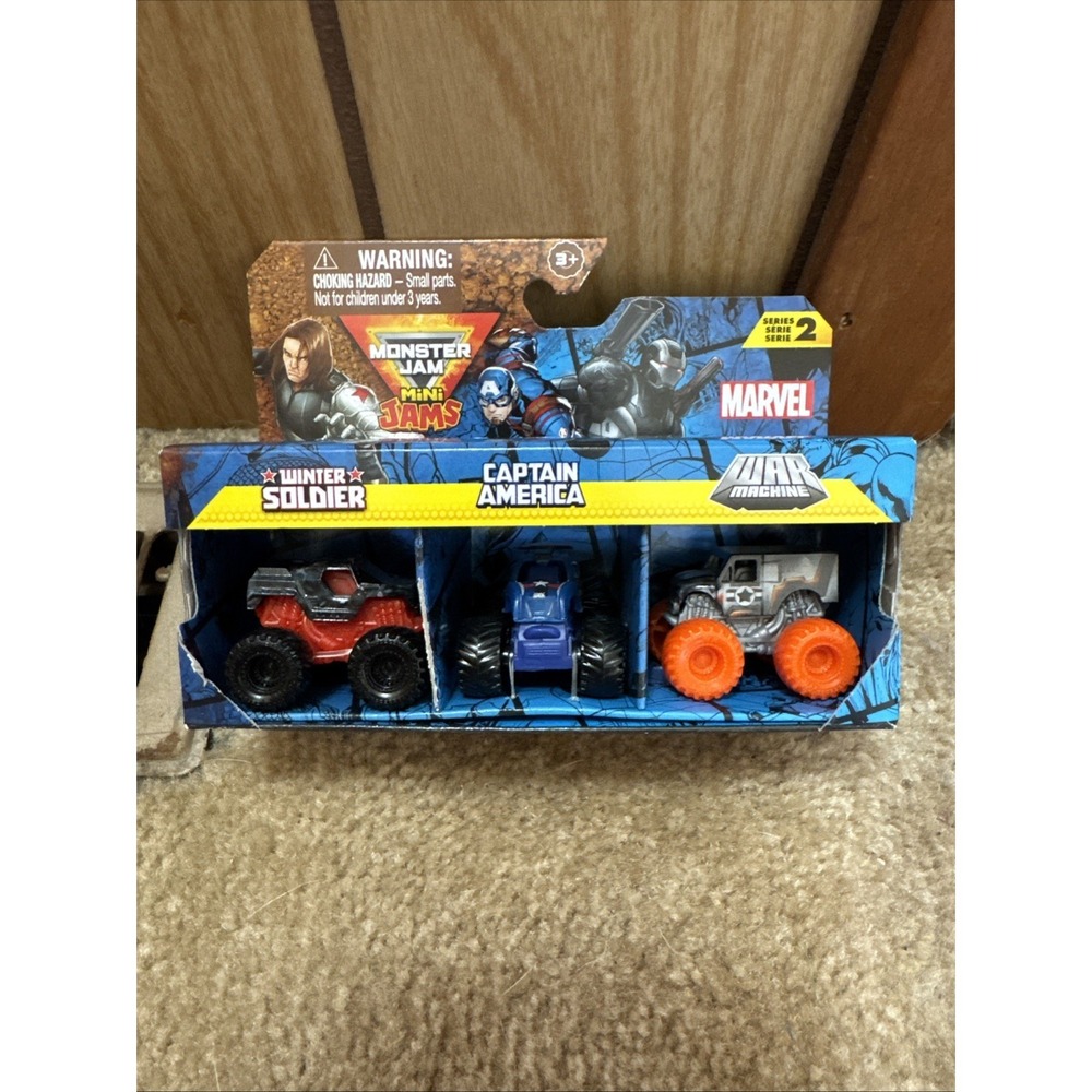 Lot Of 3 Sets Monster Jam MINI Trucks 3 Pks Series 2 Marvel NIB - Picture 5 of 5